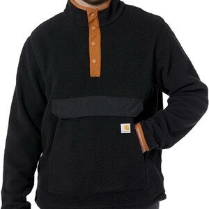 Carhartt Relaxed Fit Fleece Pullover Men’s Size 3XL Black 1/4 Snap Front pocket